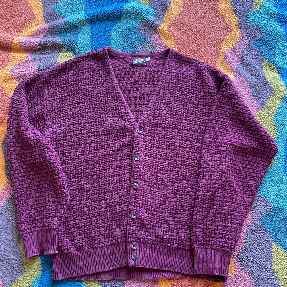 Vintage Sedgefield Burgundy red Cardigan